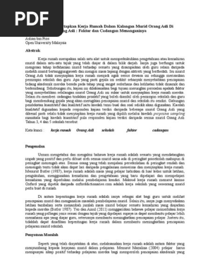 Masalah Tidak Menyiapkan Kerja Rumah Dalam Kalangan Murid Orang Asli Di Sebuah Sekolah Orang Asli Pdf