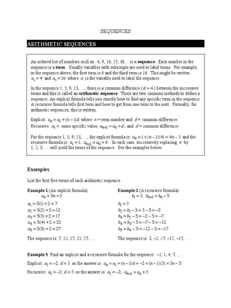 Sequences Sequence Analysis