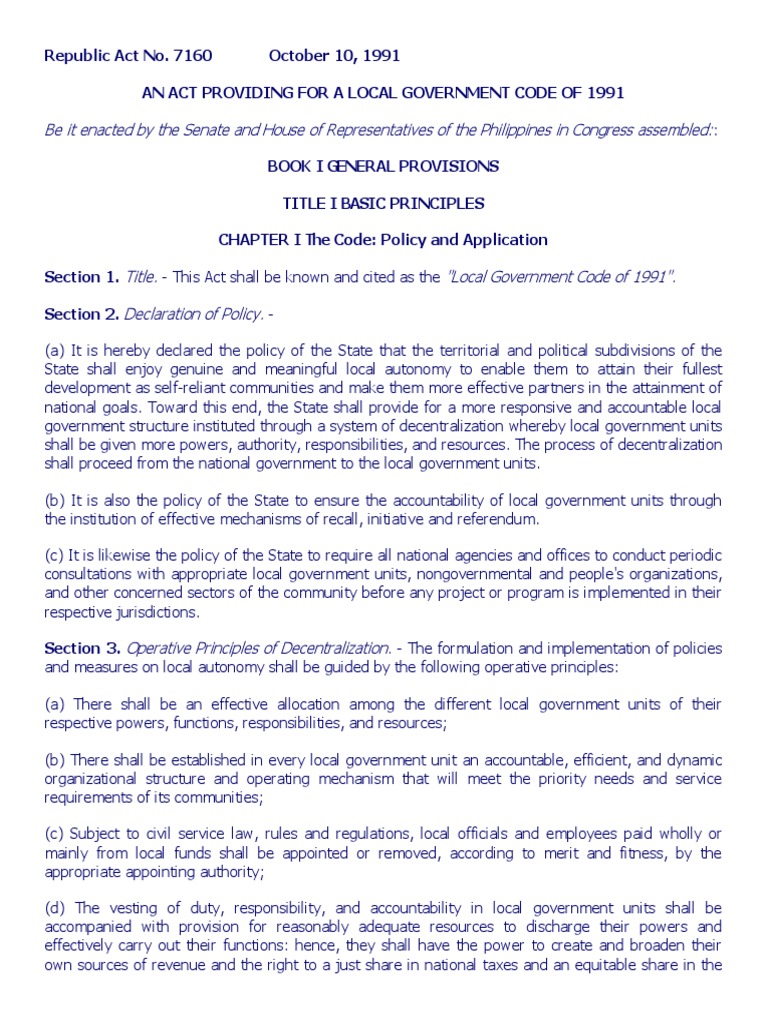 Local Government Code 1991 Local Government Eminent Domain