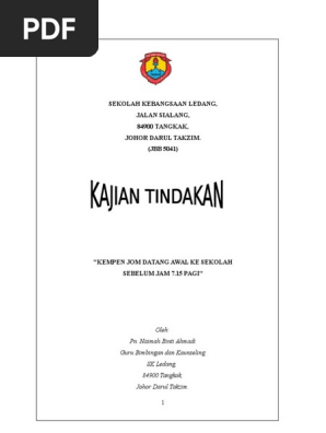 Kajian Tindakan Jom Datang Awal Ke Sekolah Pdf