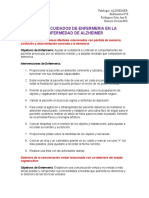 Cuidados de enfermería en la enfermedad de Alzheimer