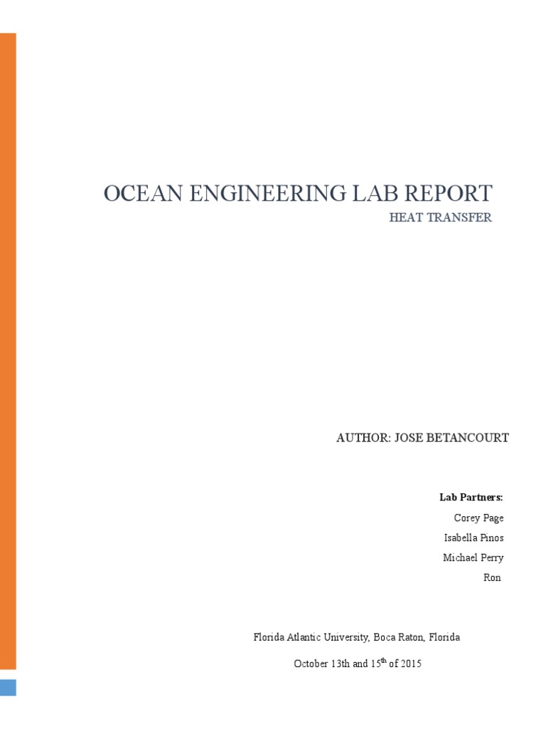 Heat Transfer by Conduction and Convection, Lab Report PDF Heat