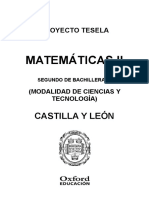 Programacion Tesela Matematicas 2 BACH Castilla y Leon