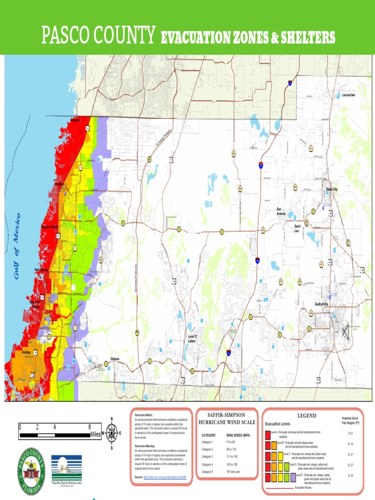 Pasco County Flood Zone Map Pasco County Evacuation Zones And Shelters | Pdf | Flood | Emergency  Evacuation