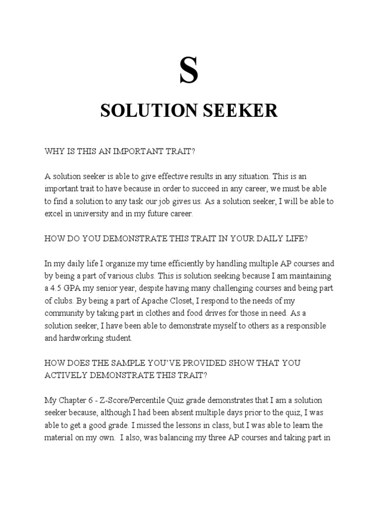 Importance of Being a Solution Seeker | PDF