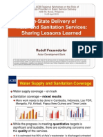 Non-State Delivery of Water and Sanitation Services: Sharing Lessons Learned UNICEF