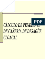 Desague Cloacal Calculo de Pendiente