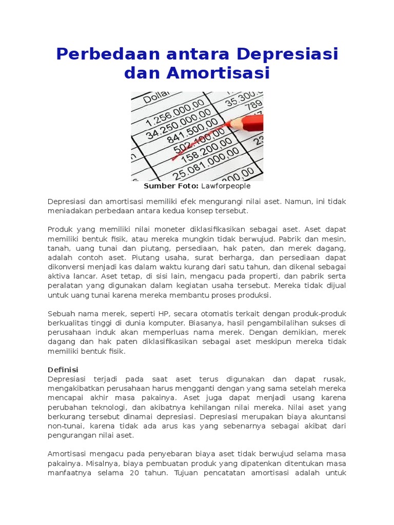 Perbedaan Antara Depresiasi Dan Amortisasi