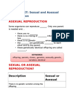 WORKSHEET: Sexual and Asexual Reproduction