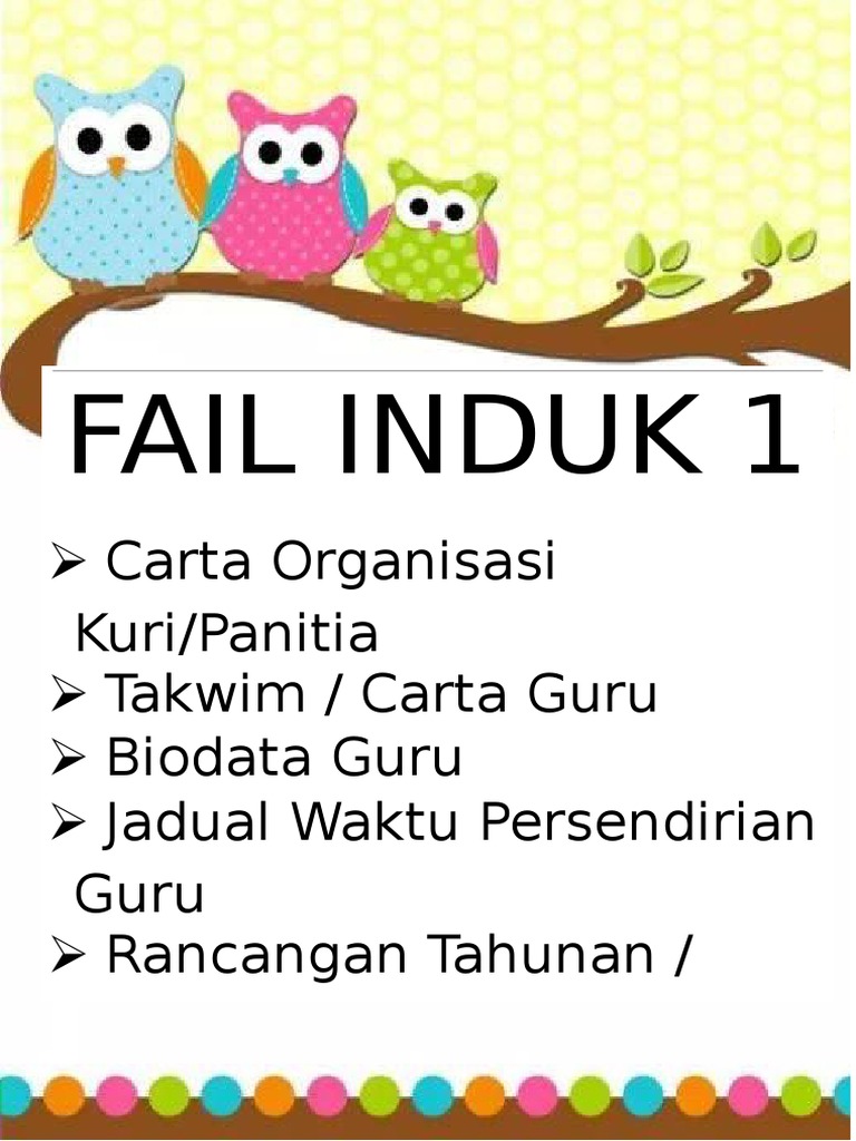 Fail Induk 1: Organisasi & Rancangan Guru | PDF