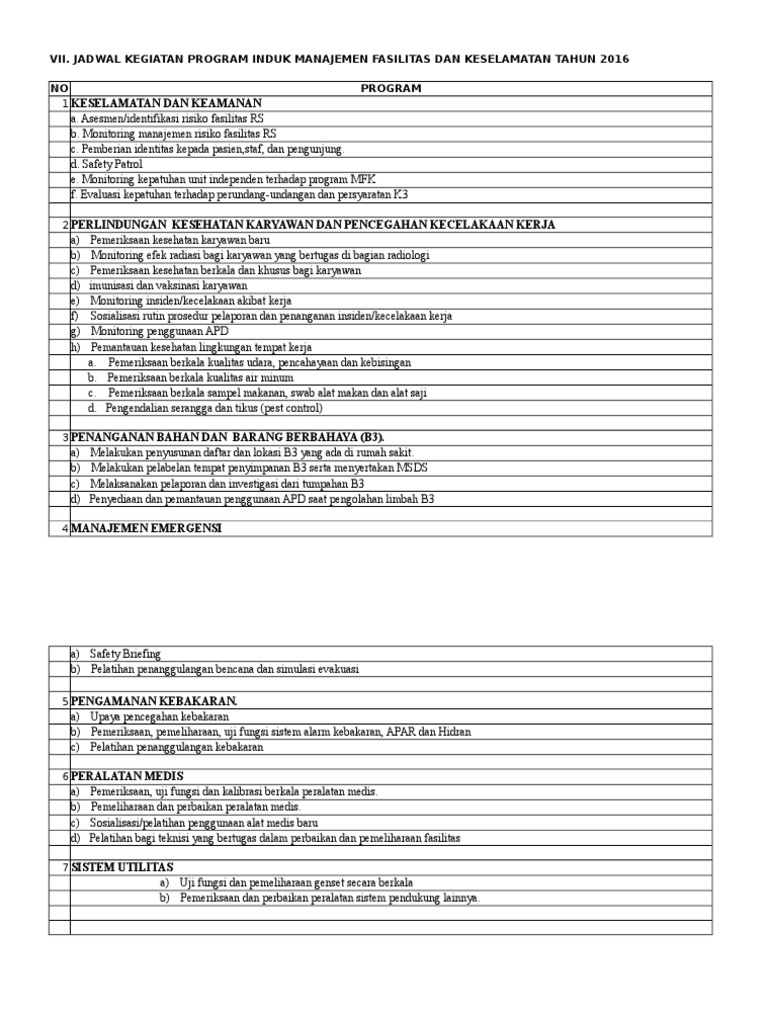 Program MFK Puskesmas 2016 | PDF | Sains & Matematika