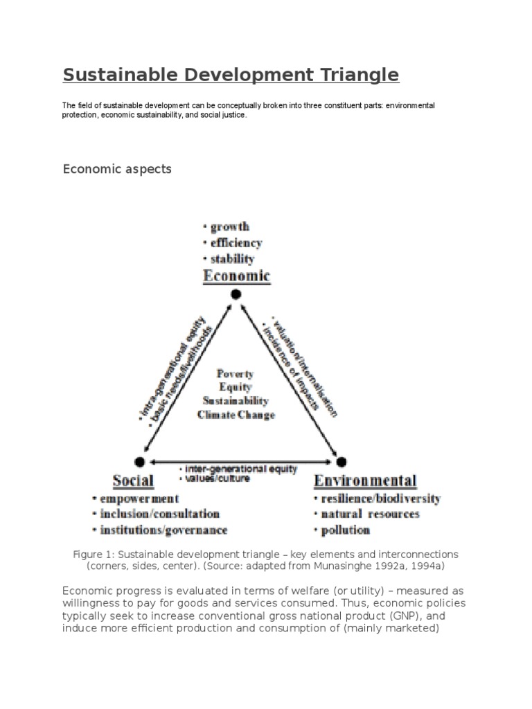 Sustainable Development Triangle Explained | PDF | Ecological ...