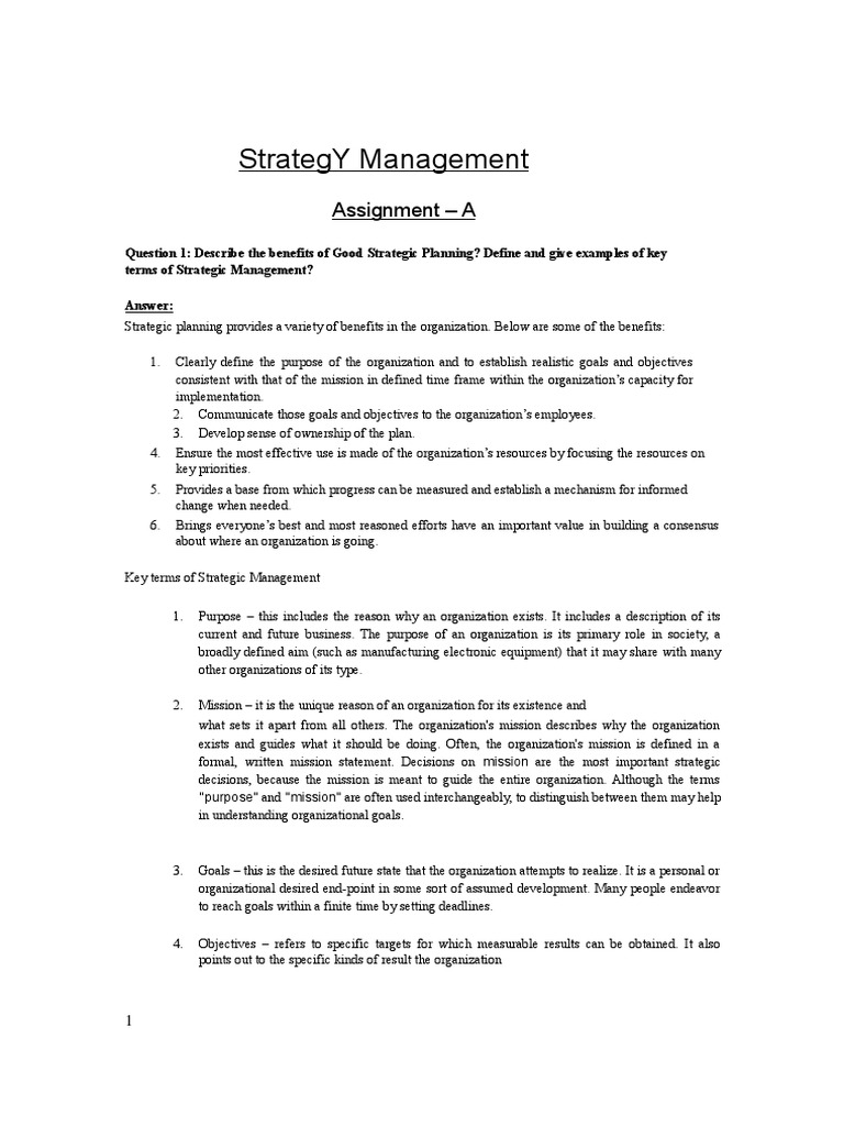 StrategY Management | PDF