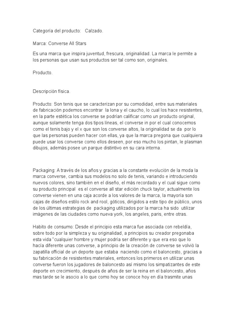 romano felicidad Chelín Brief Converse | PDF | Marca | Publicidad