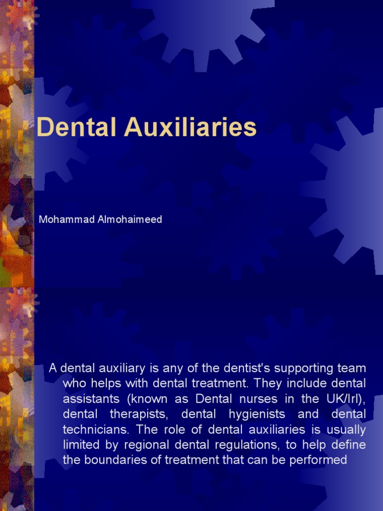 Dental Auxiliaries 1 PDF Dental Hygienist Dentistry