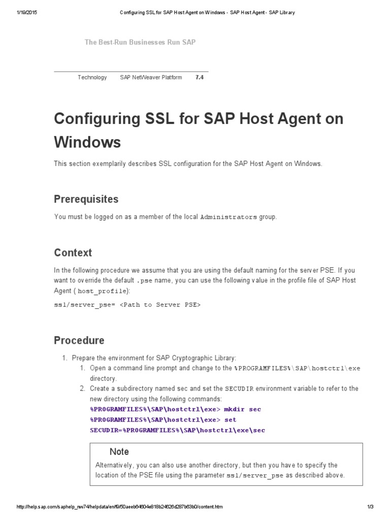 Sap Host Agent