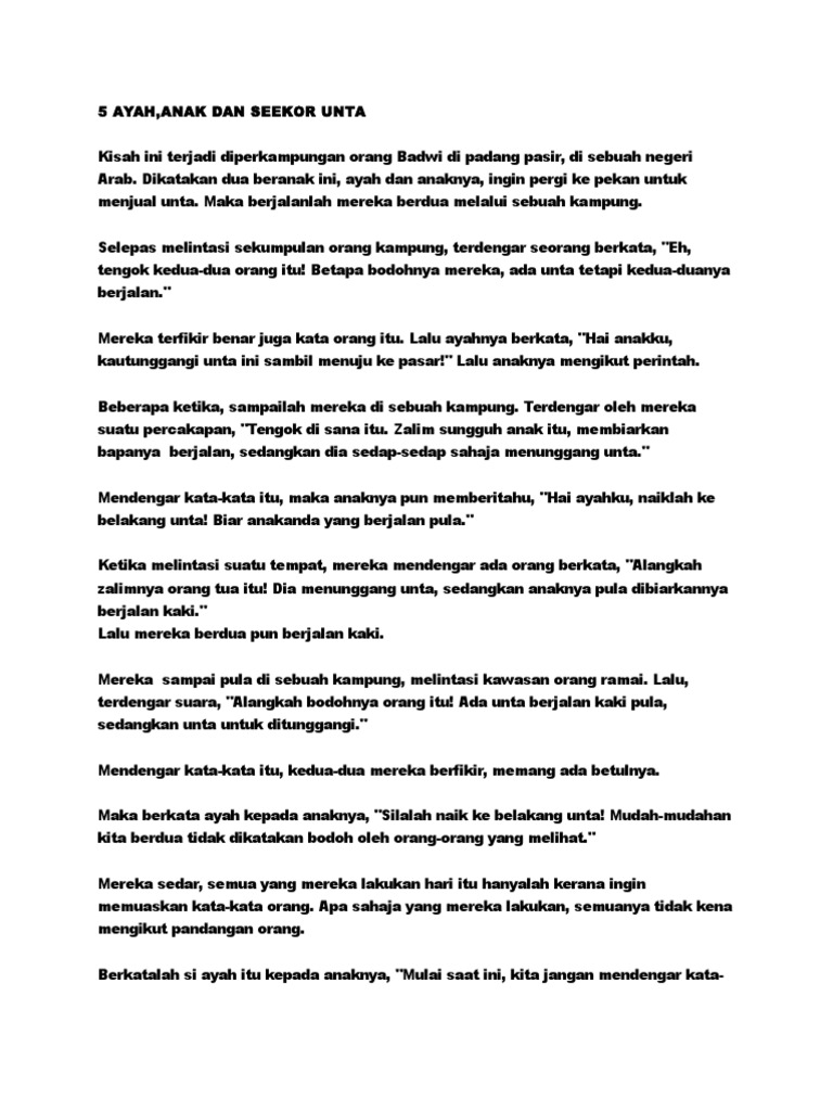 5 Ayah Anak Dan Seeekor Unta Docx