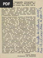 1980 - Sobre o Medo de Escrever a História Da Geografia