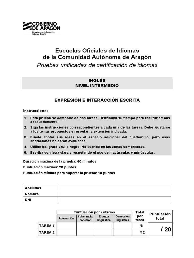Guía para la Expresión Escrita EOI C1 | PDF