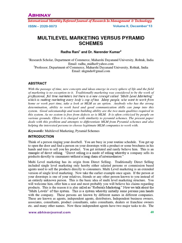 Multi level marketing thesis image