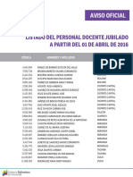 Personal Docente Jubilado Abril 2016 - Notilogía