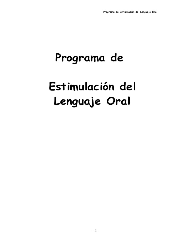 Programa de Estimulación del Lenguaje Oral | PDF | Palabra | Sonido