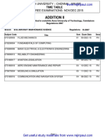 Anna University Nov/Dec 2015 exam timetable