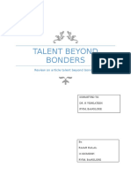 Review On Article Talent Beyond Bonders