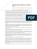 Feb.3.2011 - Declaración Del Presidente Santos Al Finalizar El Consejo de Seguridad en Arauca