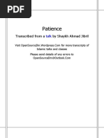 Patience by Shaykh Ahmad Jibril