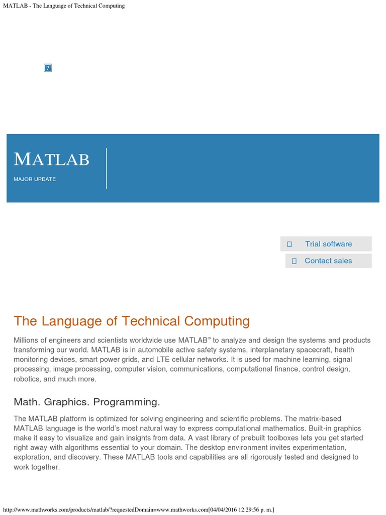 MATLAB - The Language of Technical Computing | Download Free PDF ...
