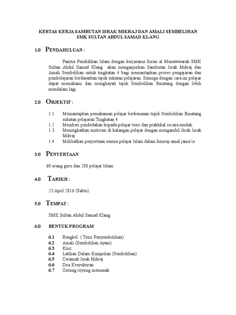 Kertas Kerja Sembelihan Pdf