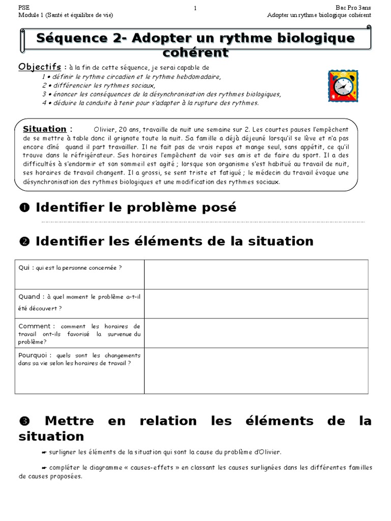 Module A2 Les Rythmes Biologiques Le Sommeil Les Rythmes Biologique | PDF | Repas | Science
