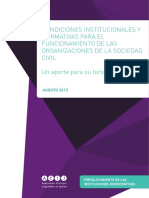 CONDICIONES INSTITUCIONALES Y NORMATIVAS PARA EL   FUNCIONAMIENTO DE LAS   ORGANIZACIONES DE LA SOCIEDAD CIVIL