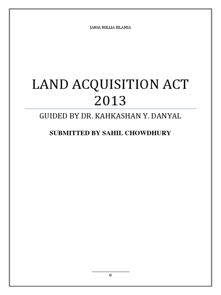 Land Acquisition Act, 2013 | PDF | Eminent Domain | British Raj