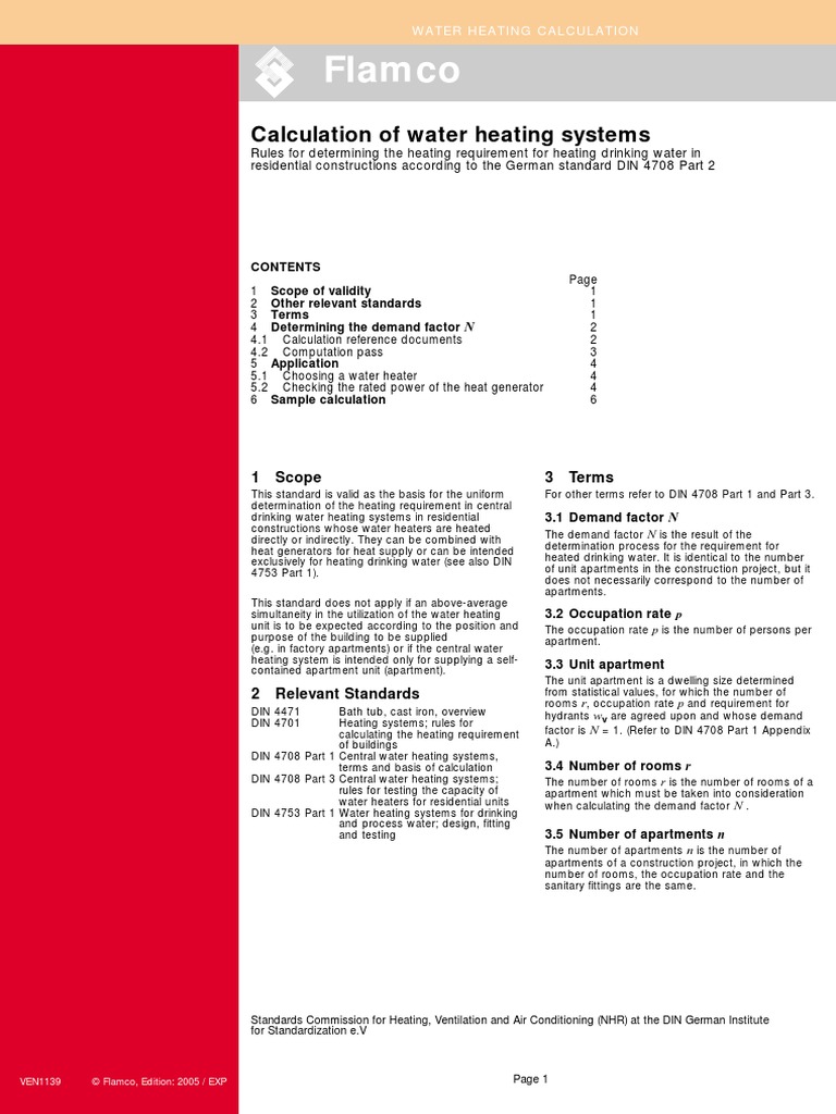 Water Heating Calculation PDF | PDF | Hvac | Water Heating