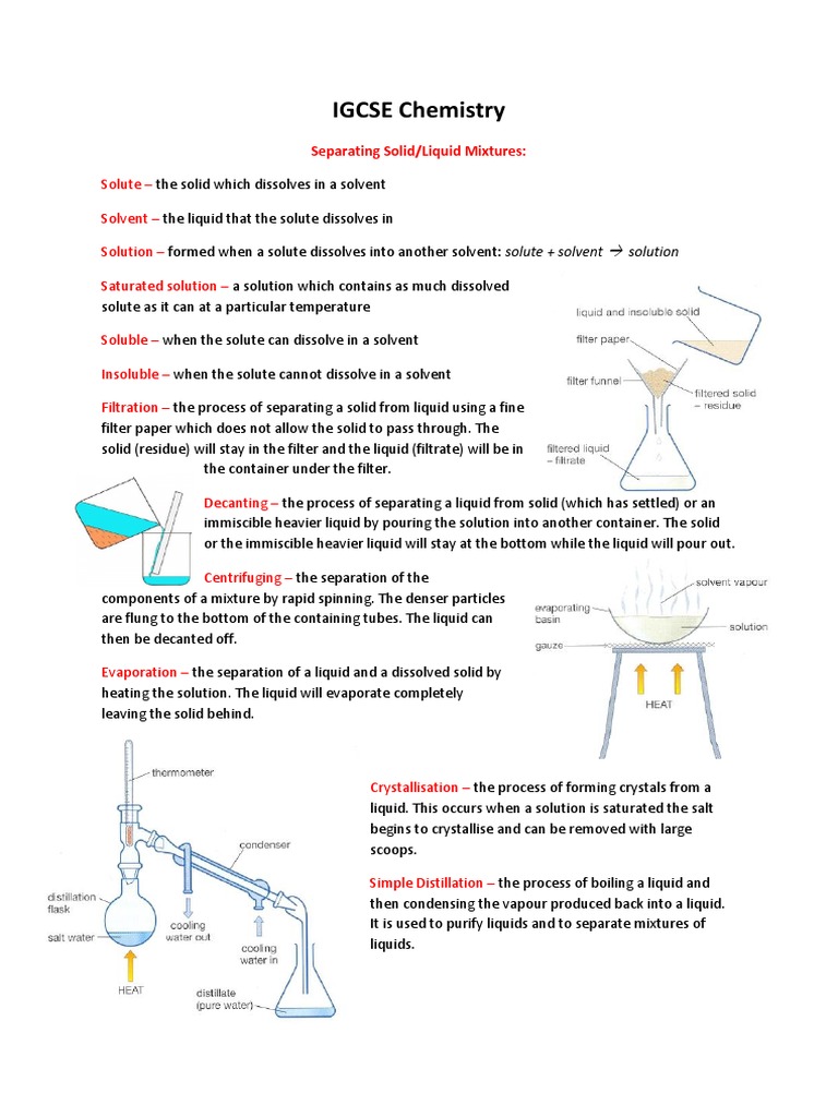 IGCSE Chemistry Notes Mole (Unit) Redox
