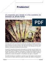 10 Propuesta Para Atender La Crisis Economica de Venezuela Por Ricardo Penfold