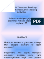 A Model of Grammar Teaching Through Consciousness-raising Activities