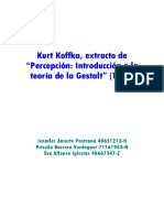 Koffka, Kurt. Percepción Introducción a La Teoría de La Gestalt