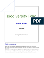 Biodiversity Folio: Name: Affrika