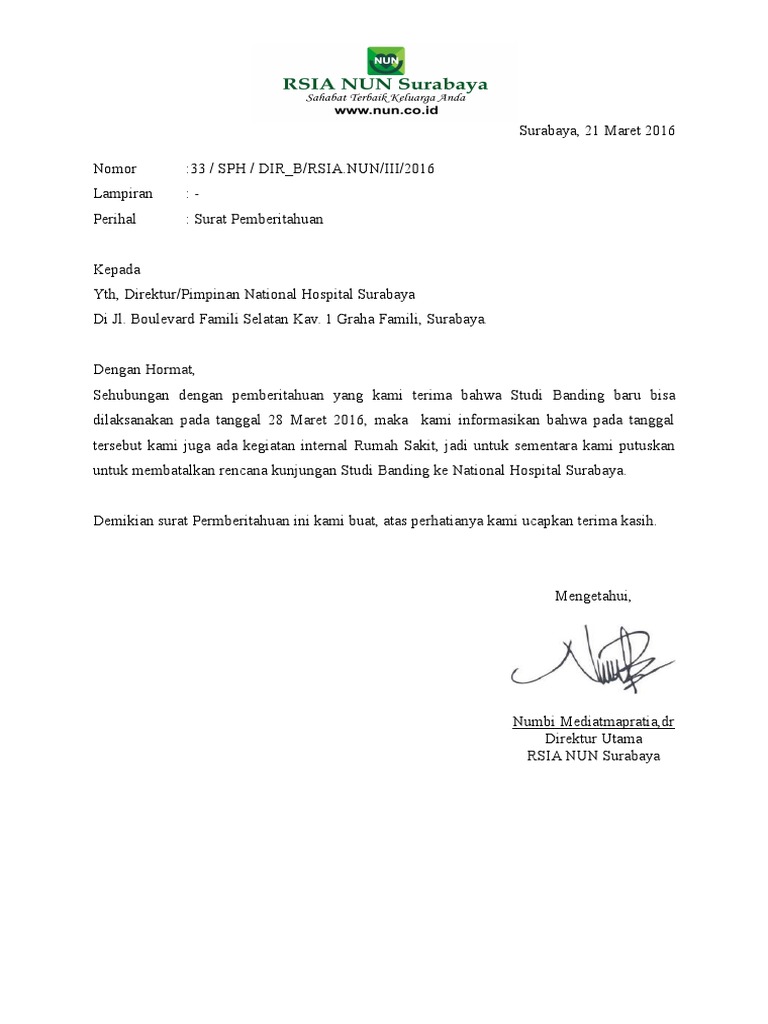 Contoh Surat Permohonan Studi Banding