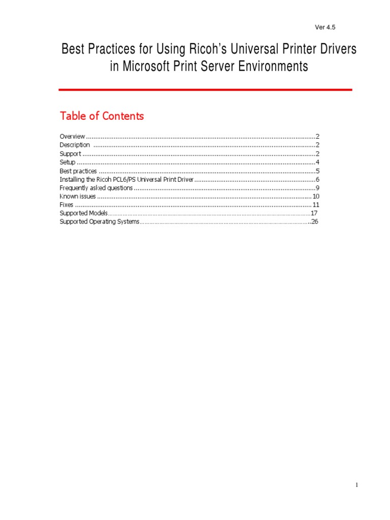 Ricoh UPD BestPractices PDF Microsoft Windows Windows 7