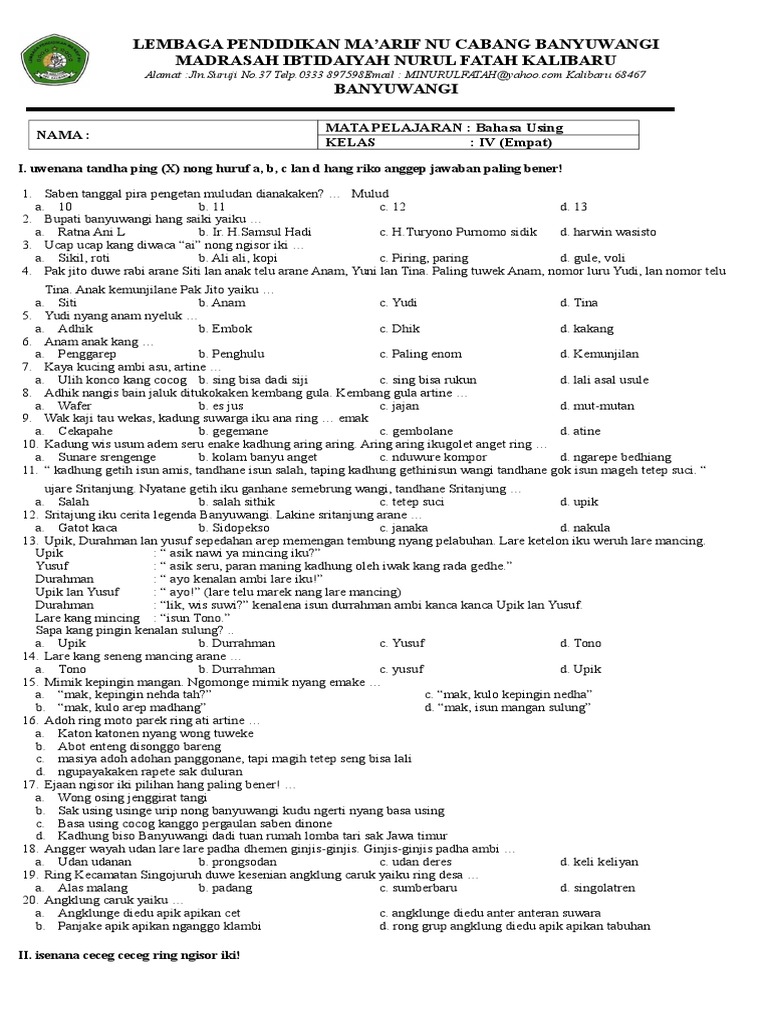 Bahasa Using | PDF