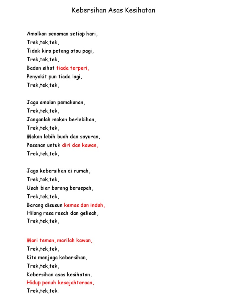 Kebersihan Asas Kesihatan Pdf
