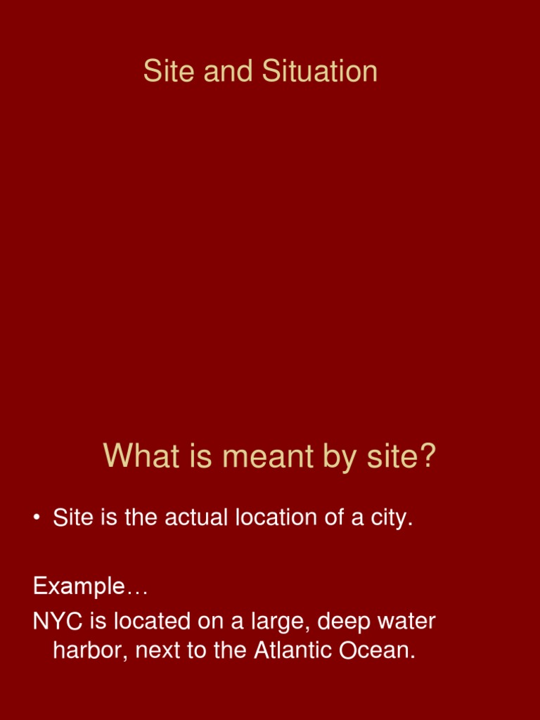 Site and Situation in Urban Geography | PDF