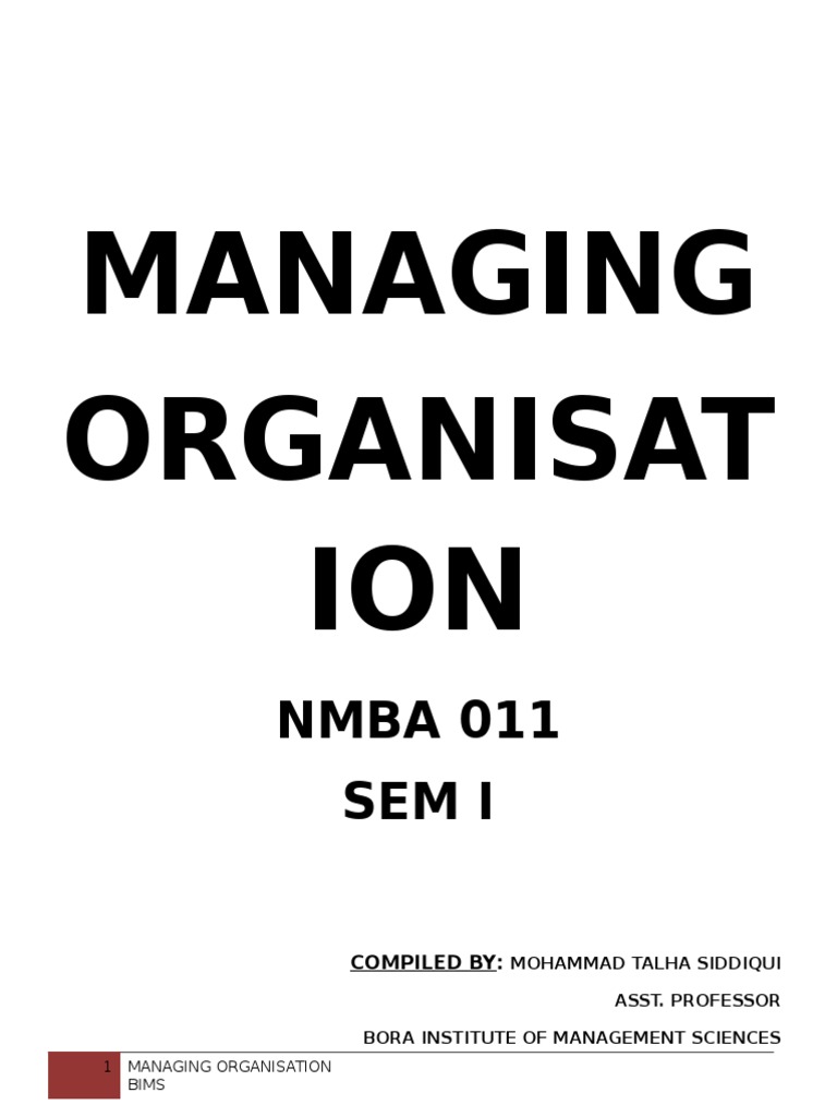 Managing Organization | PDF | System | Operations Research