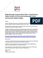 Global Beverage Forecasts March 2016 Comprehensive Topline Analysis of All Commercial Beverages Trends and Forecasts: Radiant Insights