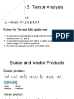 Lecture 3: Tensor Analysis: Rules For Tensor Manipulation