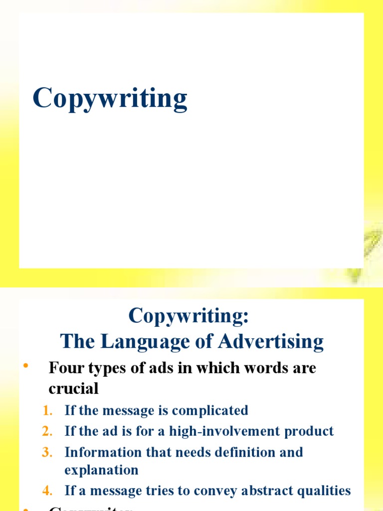 Copywriting | PDF